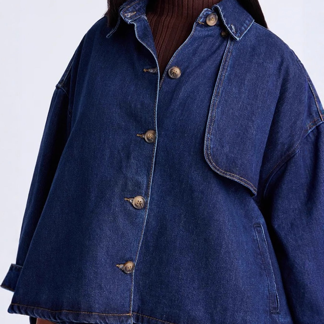 Oversized Denim Jacket — Classic Blue