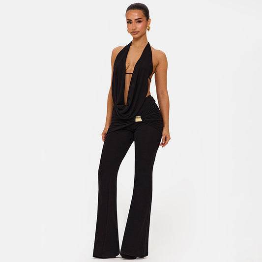 Noir Drape Jumpsuit — AZOMME