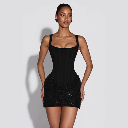 Vestido Corset com Saia Bordada