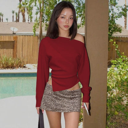 Asymmetric Off-Shoulder Draped Top — Ivory