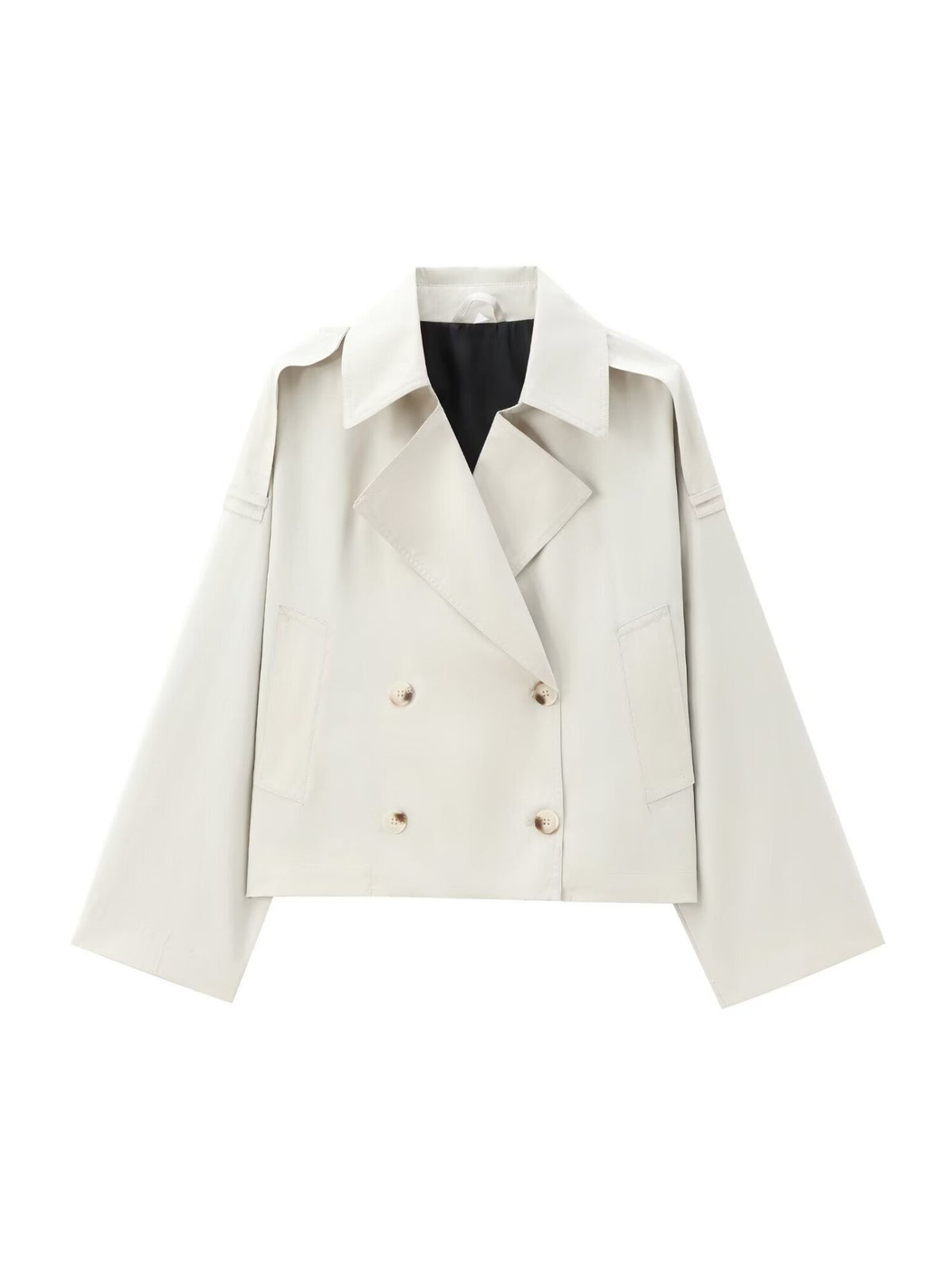 Cropped Trench Coat — Ivory