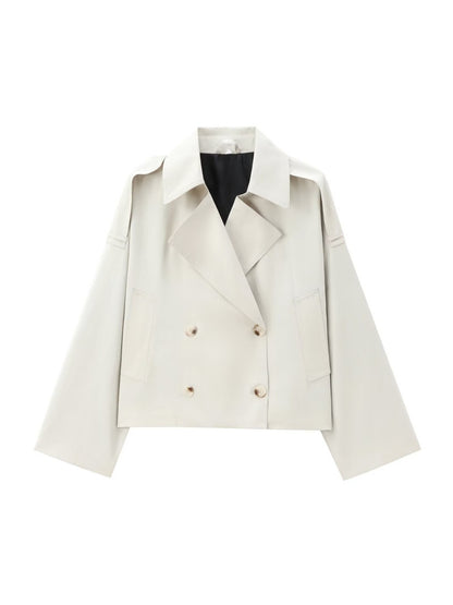 Cropped Trench Coat — Ivory