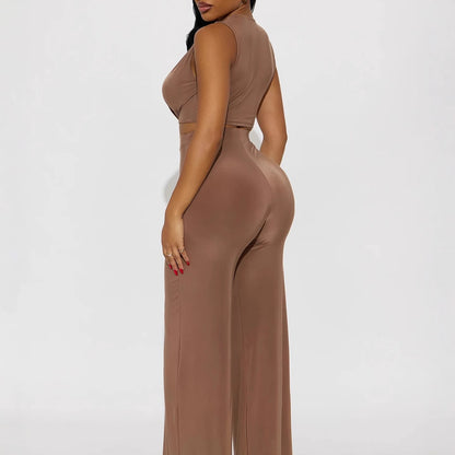 Draped Co-ord Set — Taupe