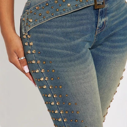 Jeans Flare com Tachas