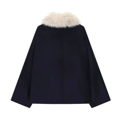 Casaco com Gola de Pelo Sintético