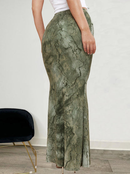 Marble Green Maxi Skirt