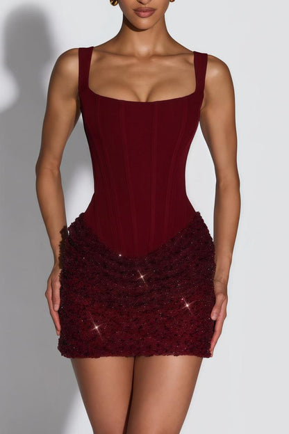 Vestido Corset com Saia Bordada